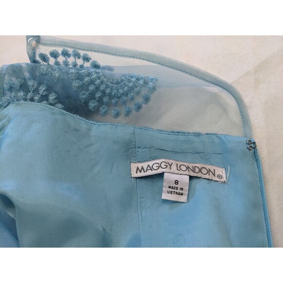 Maggy London Turquoise Lace Overlay Sleeveless Shift Dress Size 8 NWT - Picture 5 of 9